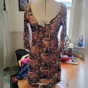 Elegant Paisley Print Dress